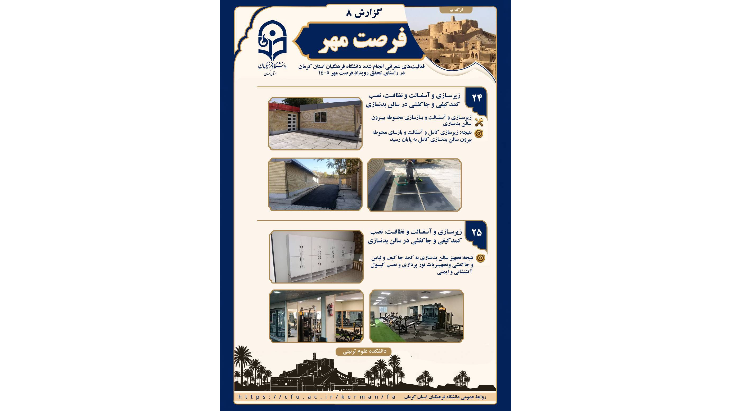 زیرسازی و آسفالت محوطه بیرونی سالن بدنسازی