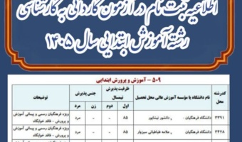 ثبت‌نام و پذیرش کاردانی به کارشناسی ناپیوسته سال ۱۴۰۵ در رشته آموزش ابتدایی دانشگاه فرهنگیان