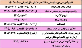 اطلاعیه مهم آموزشی در خصوص ترم تابستان ۱۴۰۵