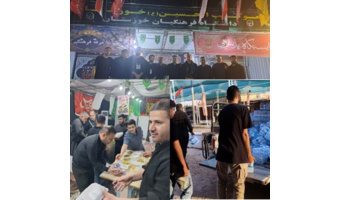 برپایی موکب الحسین(ع) دانشکده علوم تربیتی دانشگاه فرهنگیان خوزستان در مرز چذابه