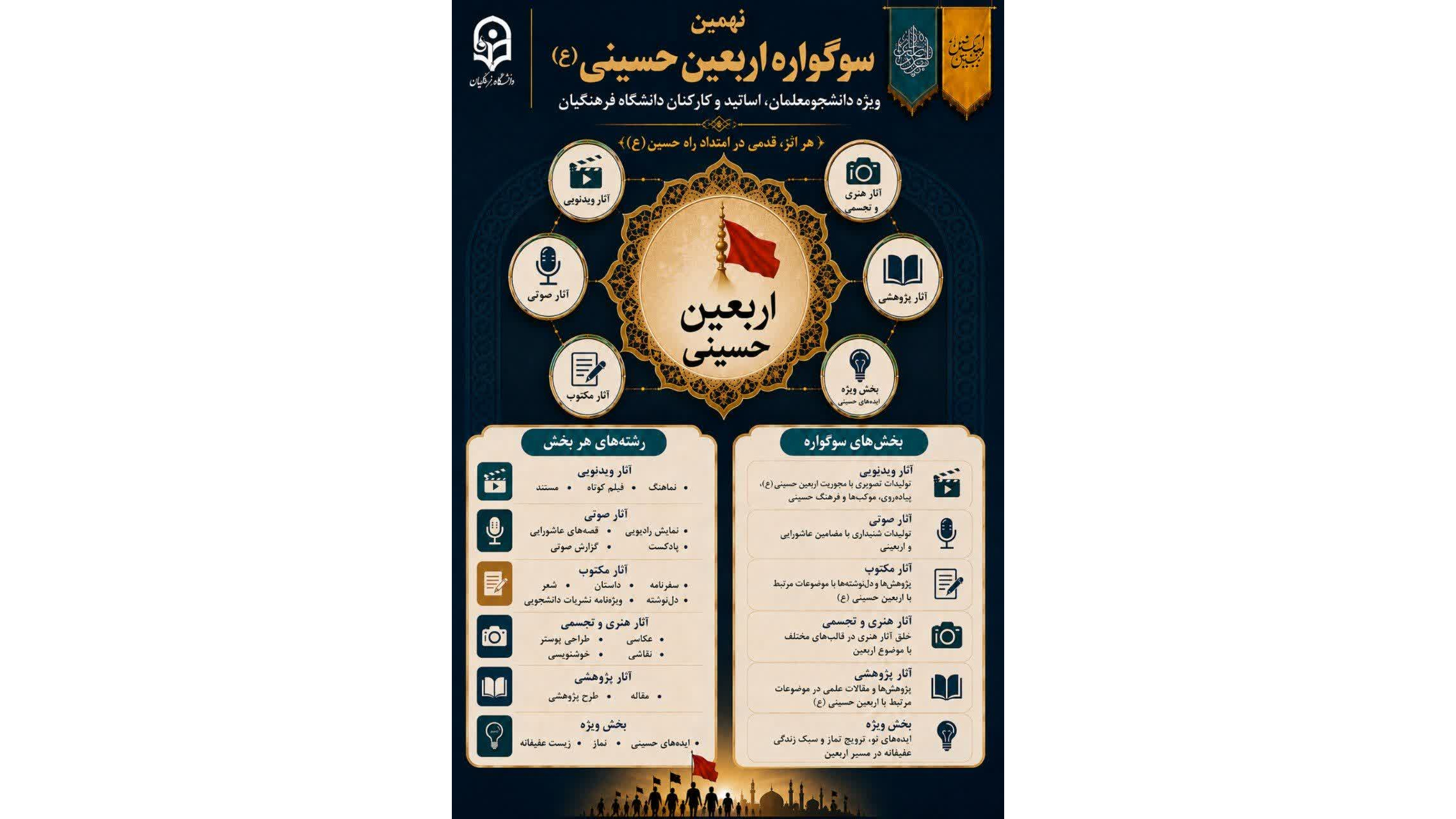 نهمین سوگواره اربعین حسینی (ع)  ویژه دانشجومعلمان، اساتید و کارکنان دانشگاه فرهنگیان
