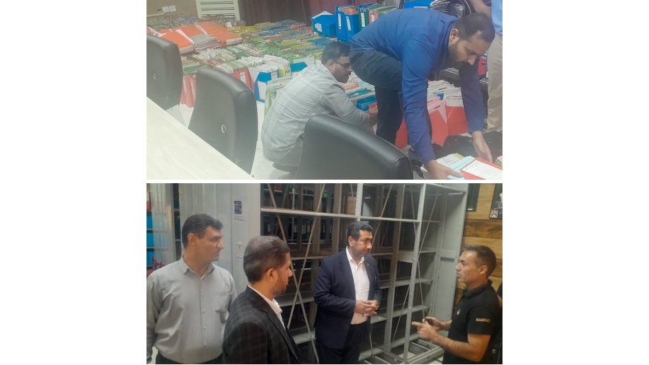 بازدید از روند و پیشرفت کار و انتقال قفسه های متحرک فارغ التحصیلان