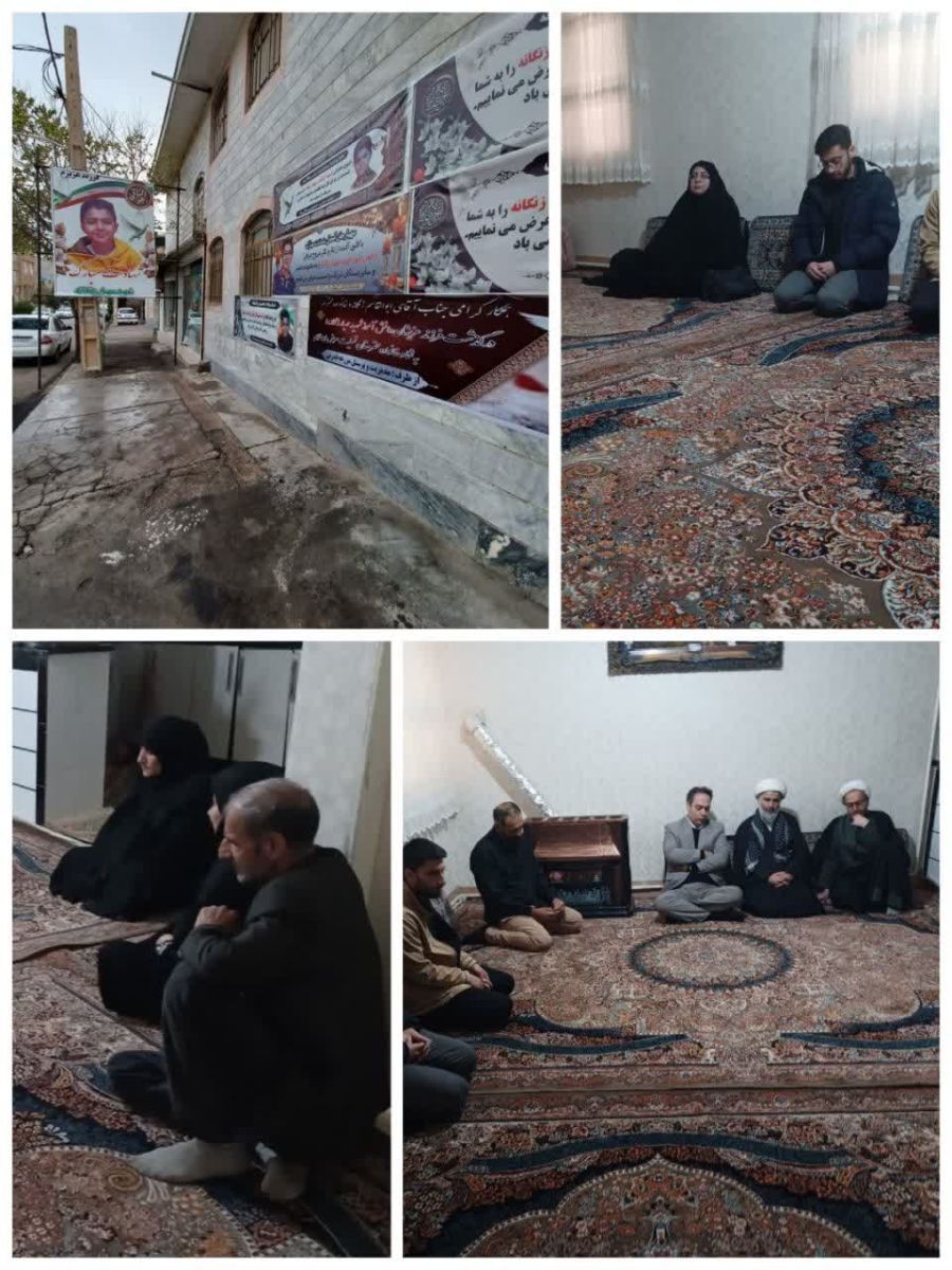 دیدار رئیس دانشگاه فرهنگیان استان قزوین با خانواده شهید دانش‌آموز مهیار زنگنه