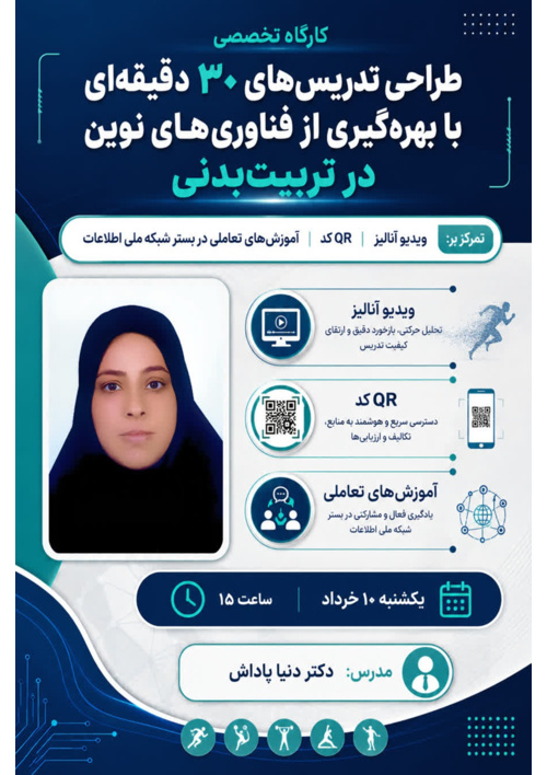 کارگاه: «طراحی تدریس های ۳۰ دقیقه ای با بهره گیری از فناوری های نوین»