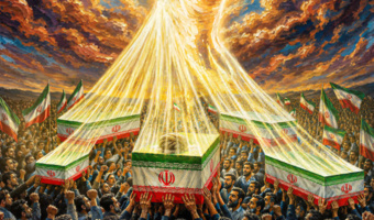 امروز به یاد رهبر شهید، عزاداران در مشهد مقدس با مشت گره‌کرده، پیکر آقایمان را تشییع می‌کنند.